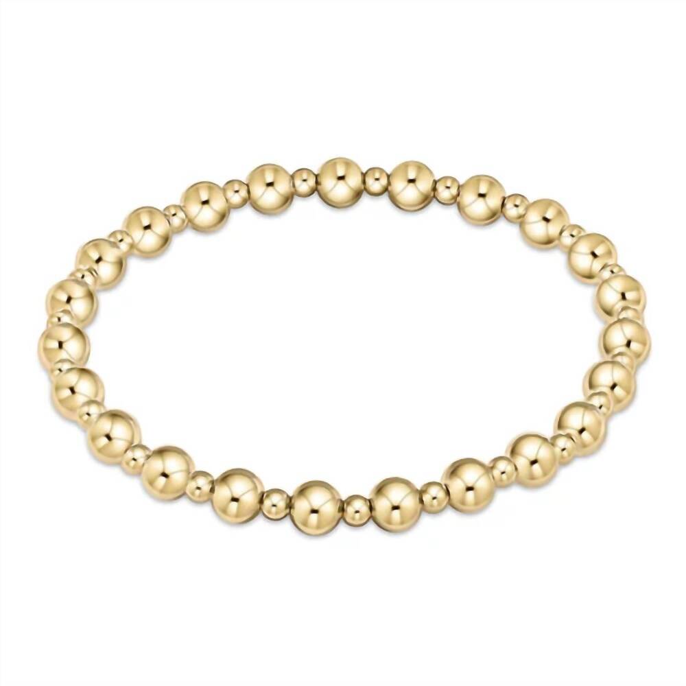 NEW ENEWTON women's classic grateful pattern bead bracelet in gold